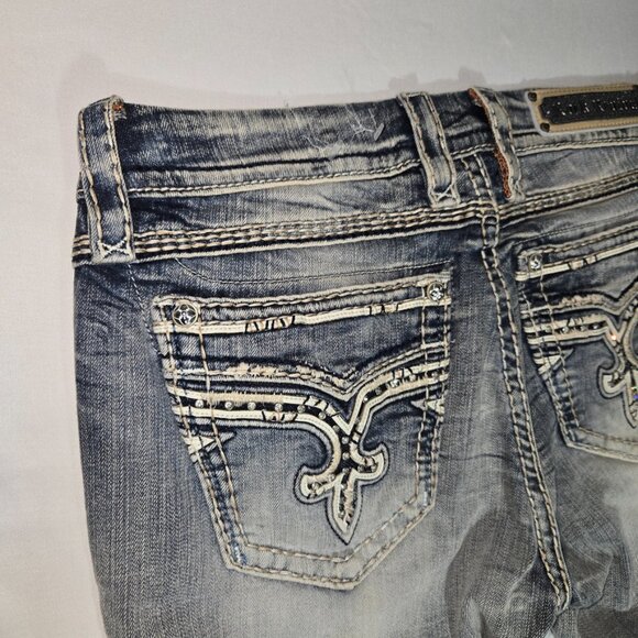 Rock Revival Women’s Jeans Boris Mid Rise Straight Size 31 (Actual 31x30) - Picture 8 of 12